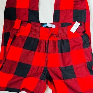 Red and Black Plaid Shorts